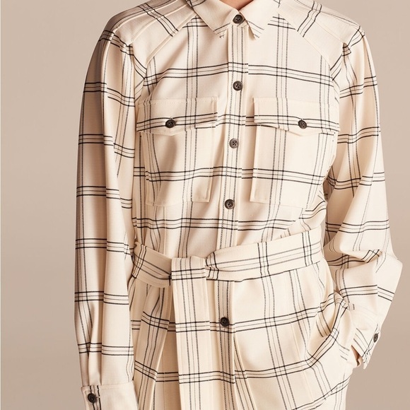 Rebecca Taylor Emery Plaid Jacket in Vanilla Combo Shacket Size Large - Picture 1 of 11